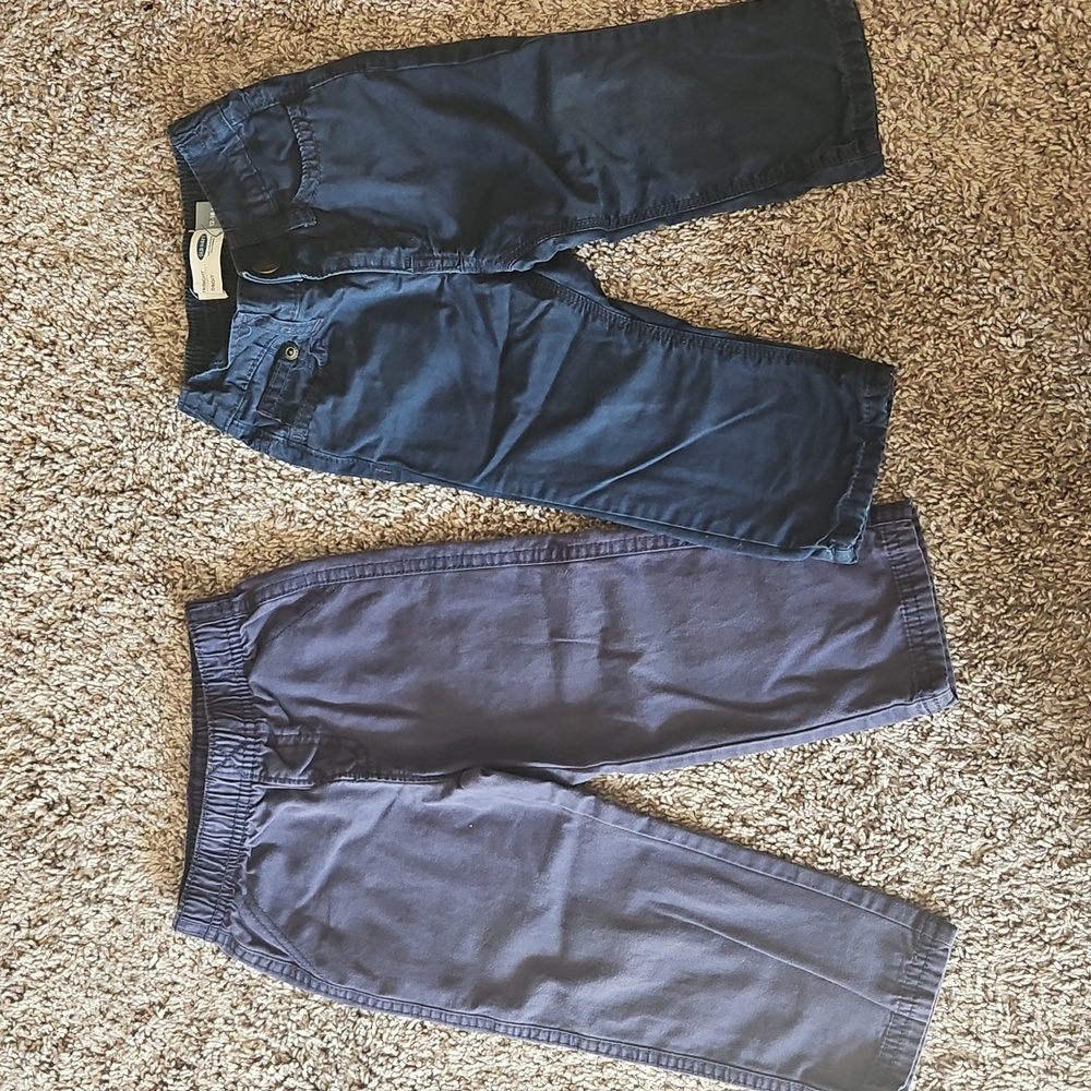 Bundle of 2 Pairs 100% Cotton Blue Pants Size 12-18 Months Carter's & Old Navy